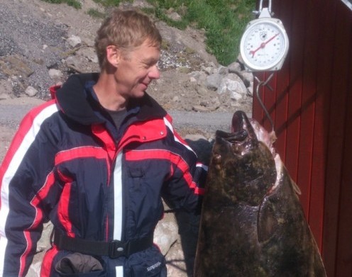 Sverker with his nice halibut